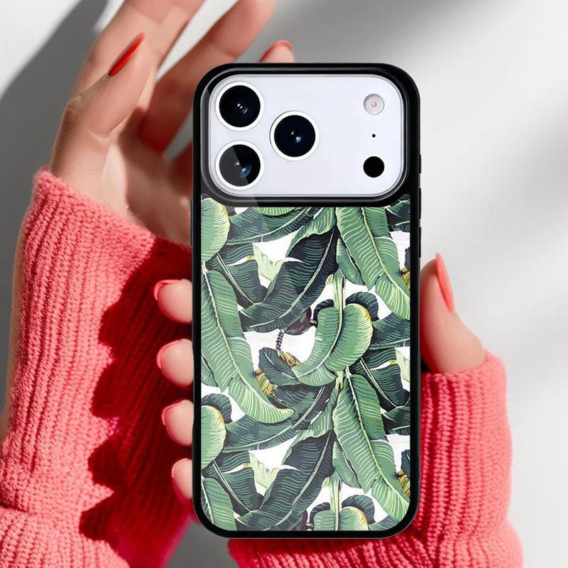 Banana Leaf Phone Case for iPhone 17 16 15 14 13 Pro Max Back Cover for 12 11 Pro Coque