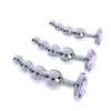 Metal Curved Anus Butt Plug,4 Beads Stimulating Anal Plugs Sex Toy, Prostate Massage,Analplug Buttplug Butplug With Jewelry Base