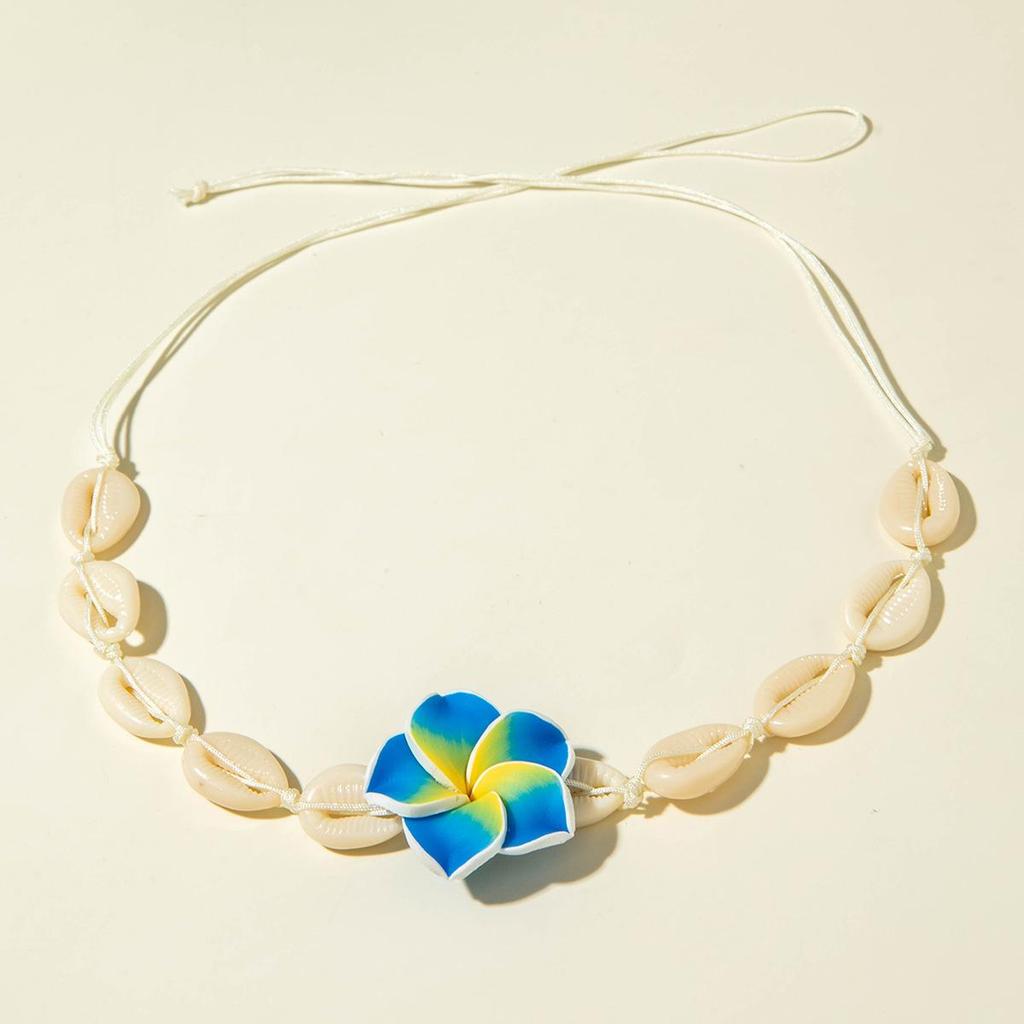 Europe and America Cross-Border New Egg Flower Shell Necklace Women's Jewelry Beach Vacation Style Handmade Woven Shell Necklace