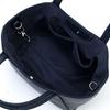 Kitamura Handbag with Shoulder Bag and Pass Dark Blue with White Navy 10901 Z-0556 Case, Stitching, Blue,