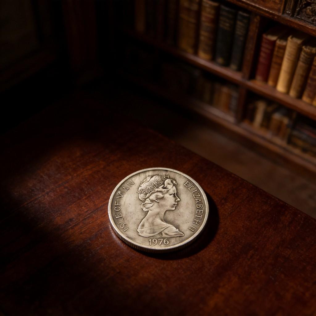 Elizabeth Ii Manx Silver Coin With Antique Finish For Collectors And Decor