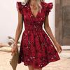 Spring Summer Women Sleeveless  Floral Pleated High Waist A Line Knee-Length Dress