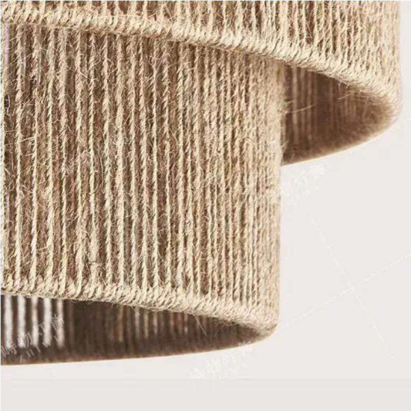 Creative Hand-woven Hemp Rope Braided Led Ceiling Lamp Japanese Style for Living Room Bedroom Dining Room Home Decorative Lights