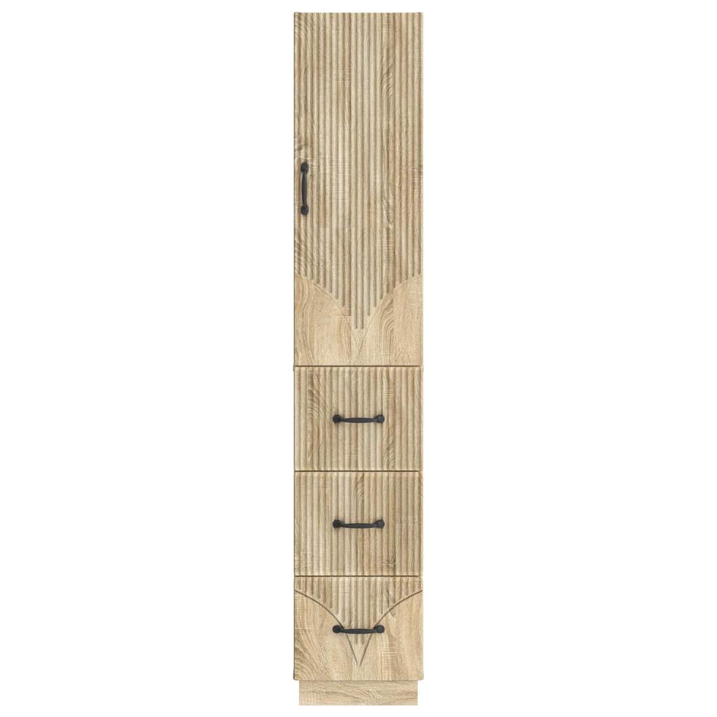 2 Piece Cabinet Set in Sonoma Oak Finish 33 x 34.5 x 87 cm Particleboard