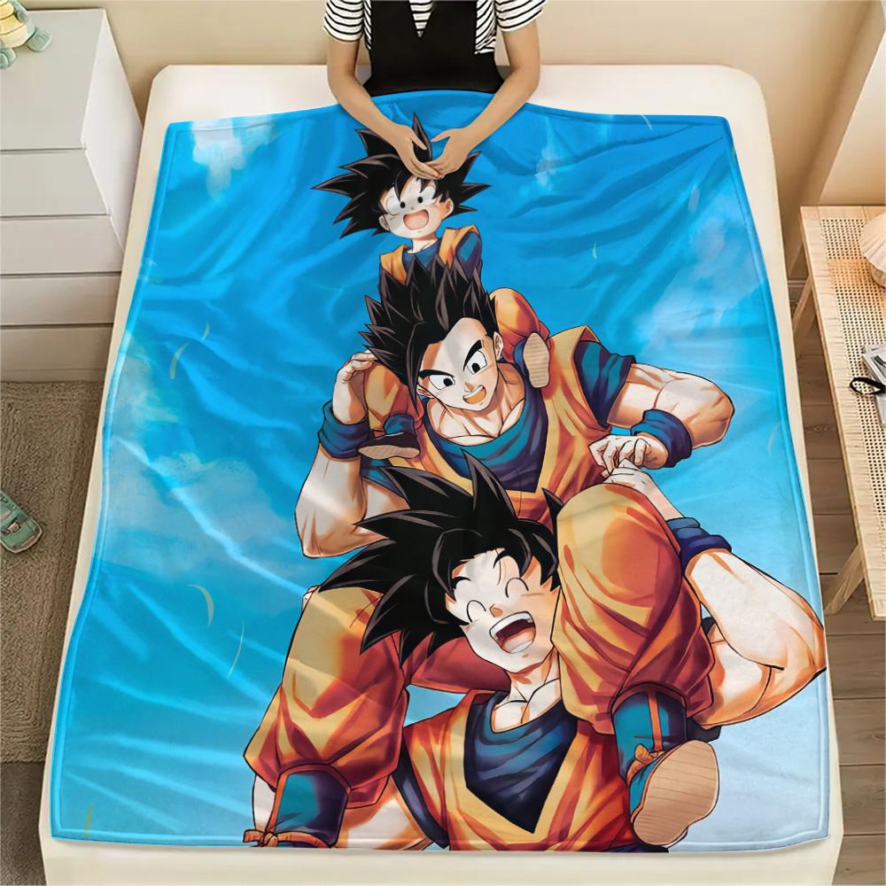 Koc flanelowy z nadrukiem Dragon Ball, Wysokiej jakości, Wygodny na wszystkie pory roku, Wystrój domu, Ciepło i komfort
