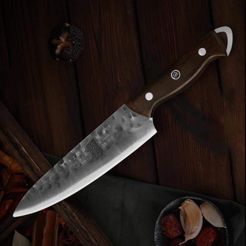 8 Inch Handmade Forged Knife Spring Steel Blade Ebony Handle Chef Slicing Vegetables Cleaver Meat Professional Kitchen Knife