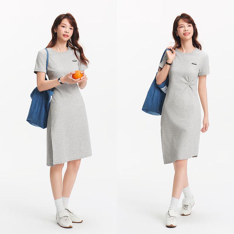 Semir Women's Slimming Knot Slit T-Shirt Dress