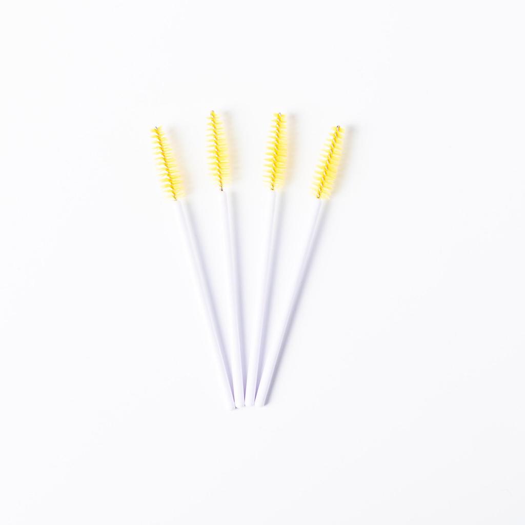 Cepillo Espiral Desechable para Pestañas y Cejas con Varilla Sólida