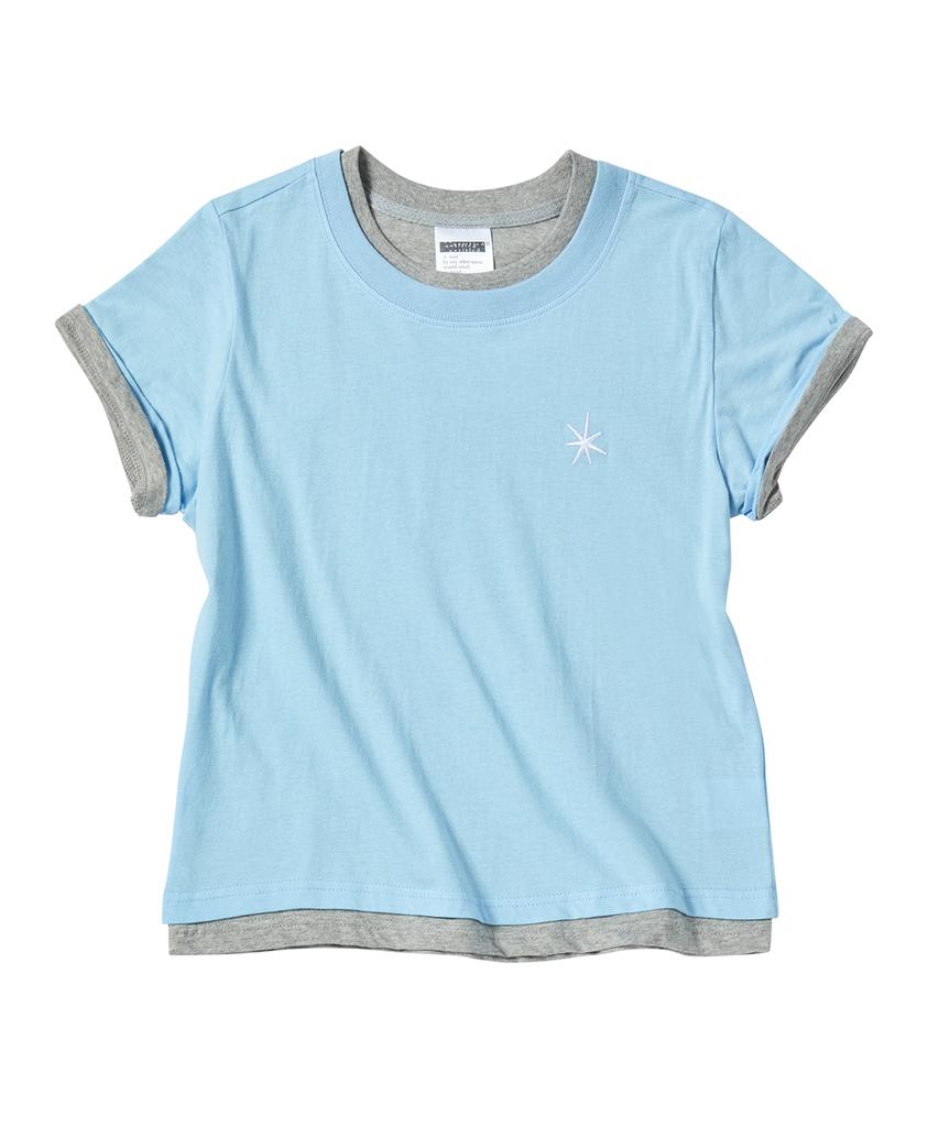 Eontaiteulseoul Untitled Layered Crop Short Sleeve Blue