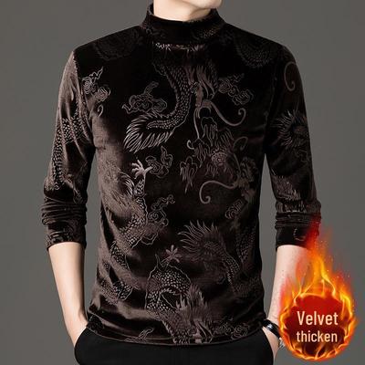 Men's Winter Fleece-Lined Long Sleeve Crew Neck Sweatshirt – Warm, Solid Color, High-End Style