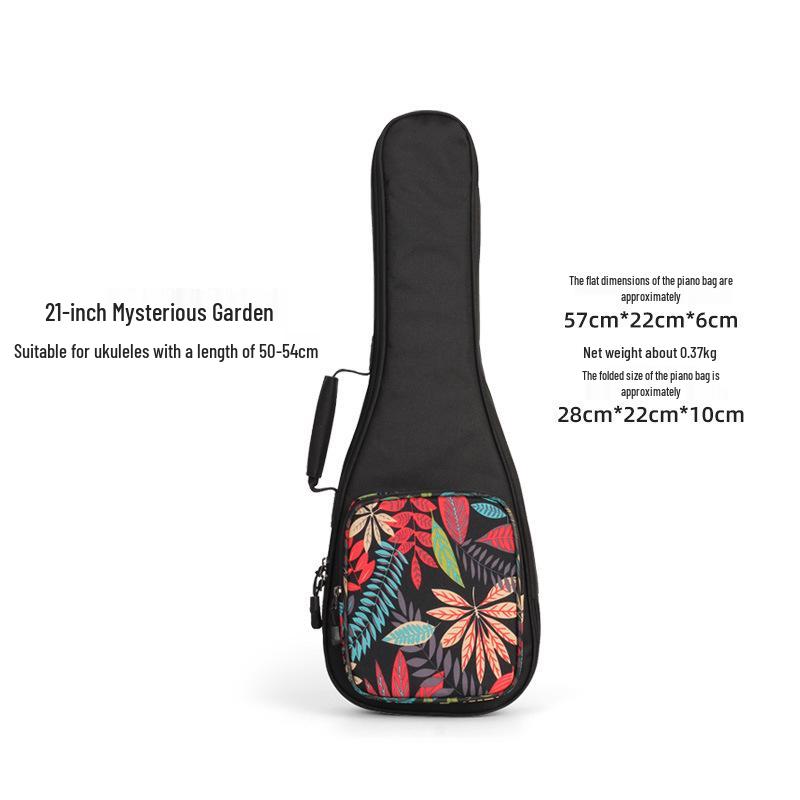 Langting Creative Ukulele with Thickened Double Shoulder Cotton Bag Ukulele with Padded Bag