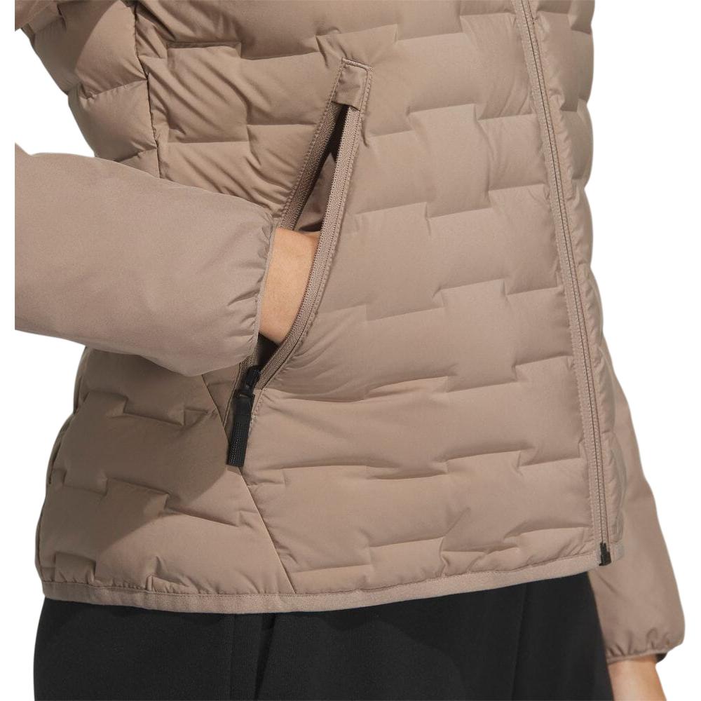 Adidas Logo Printed Hooded Zip-Up Long Sleeve Jacket Women Jacket Khaki IT8694