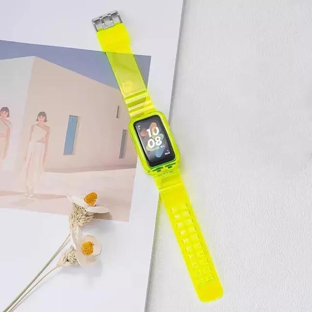 Silicone Strap+Case For Huawei Band 9 8 Transparent Watchband Replacement Bracelet for Honor Band 7 6 Protector Case Accessories