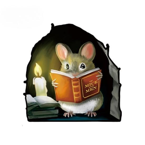 

Наклейка на стену с дырой для мыши, Наклейка на стену с мышью, читающей книгу, Декаль, Забавная очаровательная наклейка на угол стены, Декор для детской комнаты, детской, дома 1pc