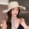 Wide Brim Flat Top Hat Petal Lace Summer Hat New Lace Sun Hat  for Beach and Daily Wear