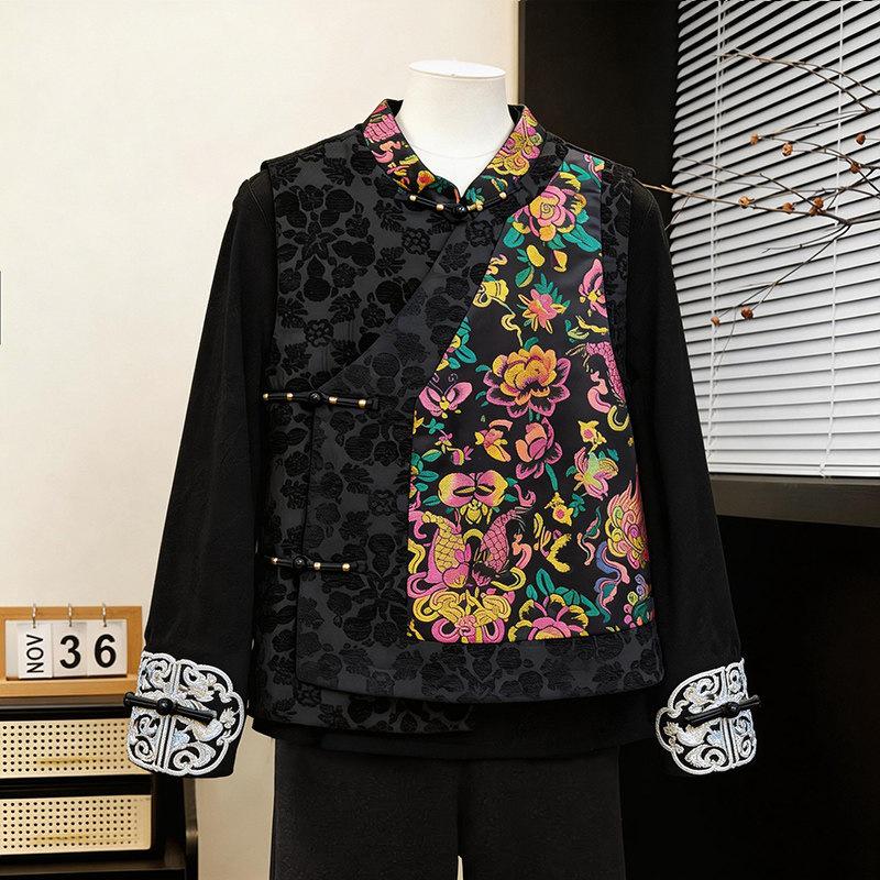

Spring Arrival Women s Embroidered Jacquard Vest - Color Block Ethnic Style Shawl for Mother s Day XL (110-125 lbs)