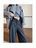Women's Plus Size Wool Acetate Wide-Leg Pants - Autumn/Winter Thickened Straight-Leg Suit Pants