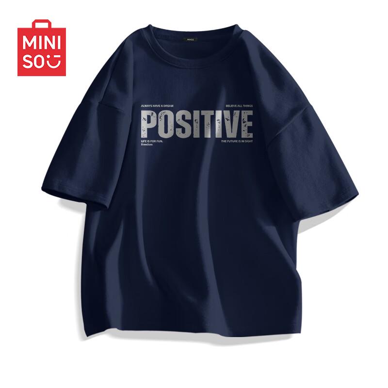 

MINISO Men s American Trendy Pure Cotton T-Shirt L