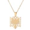 Collana con Ciondolo Aquila Albanese, Choker in Acciaio Inossidabile per Donna