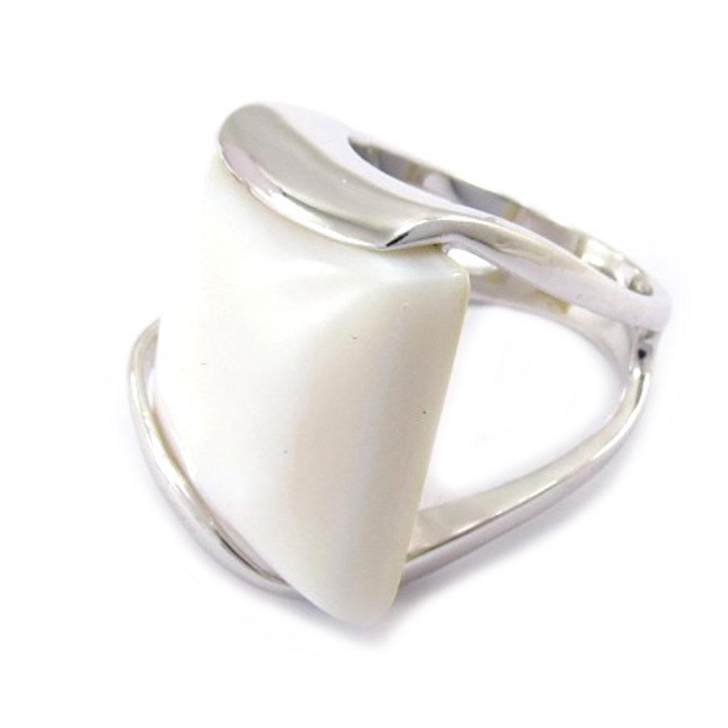 Silver Ring 'Obao' Silver Mother-of-pearl (rhodium) - 19x20 Mm