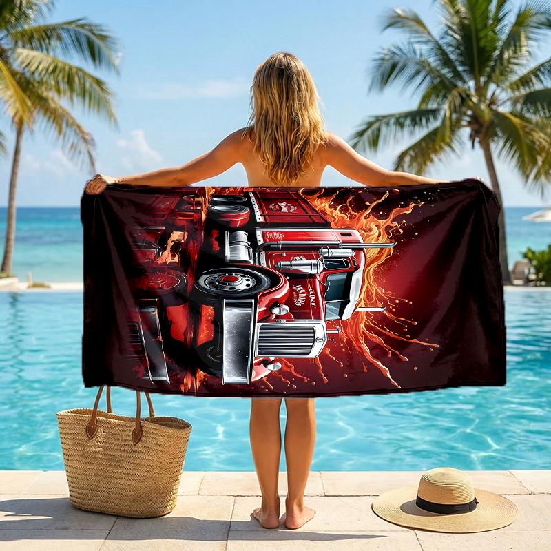Truck Driver Fashion Beach Towel: Ideal for Summer Adventures Soft, absorbent and quick drying suitable for swimming and bathing