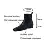 Fashion NEW Autumn Women Boots Gnueine Leather Shoes for Women Square Toe Low Heel Shoes Black Zipper Ankle Boots Handmade Modern Boots