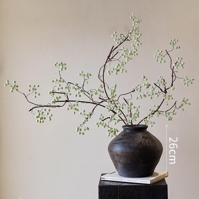 High-End Wabi-Sabi Bionic Floral Art: Horse Chestnut & Artificial Flower Bouquet for Living Room Arrangement.