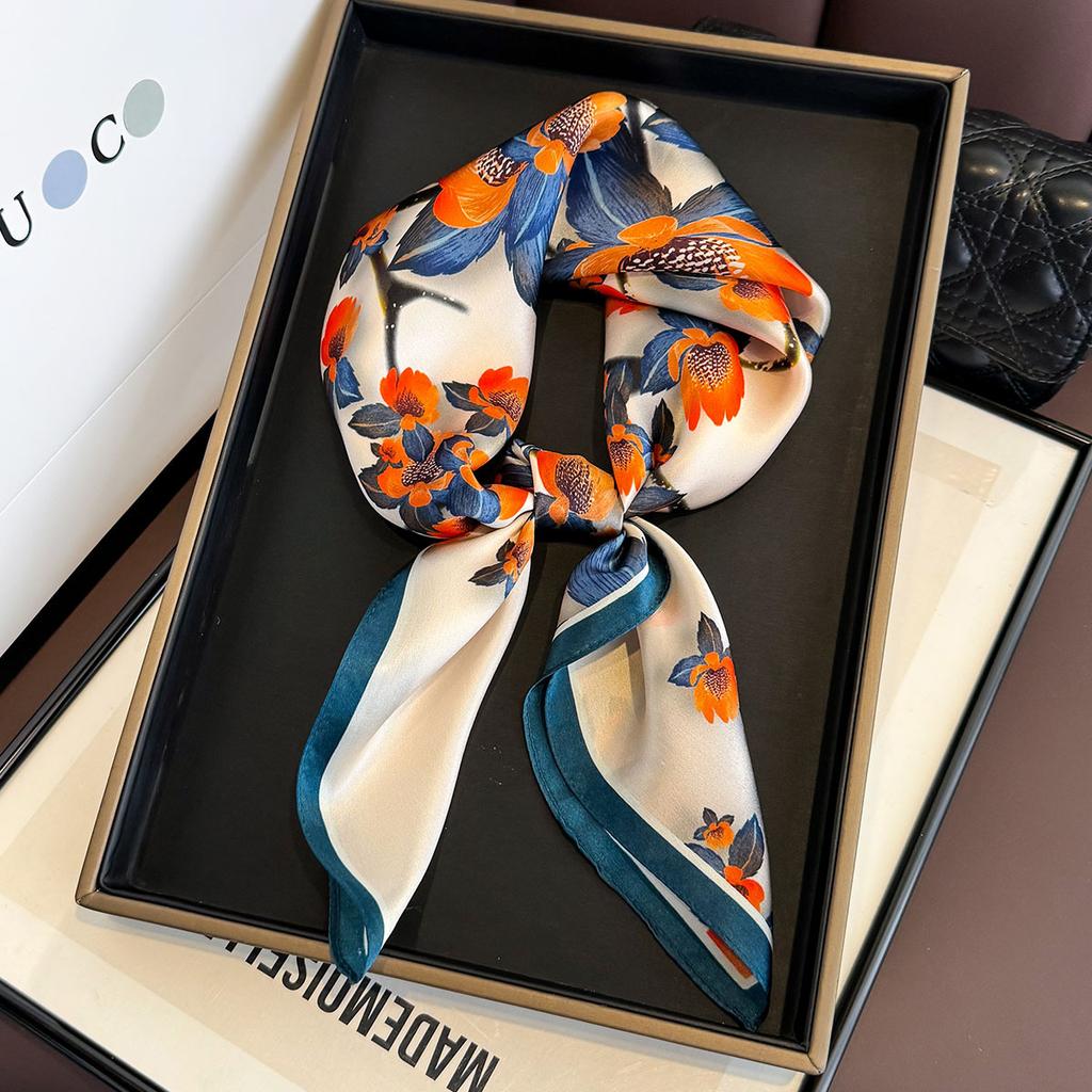 100% Pure Silk Scarf Women Neck Hair Headband Poncho Pashmina Foulard Female Bandana Scarves Hijab Shawl Square Headkerchief