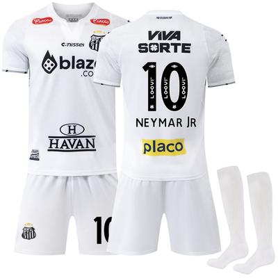 2024-25 Santos Home #10 NEYMAR JR Sport Training Jersey Set with Socks Teens Kids Adults Custome Name Football Kits