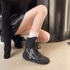 Mode Comfortabel Ademend Casual Leer Dames Sportschoenen Hoge Hop Laarzen Zomer Lage Hak Ronde Neus Rubber Buitenzool Sneakers