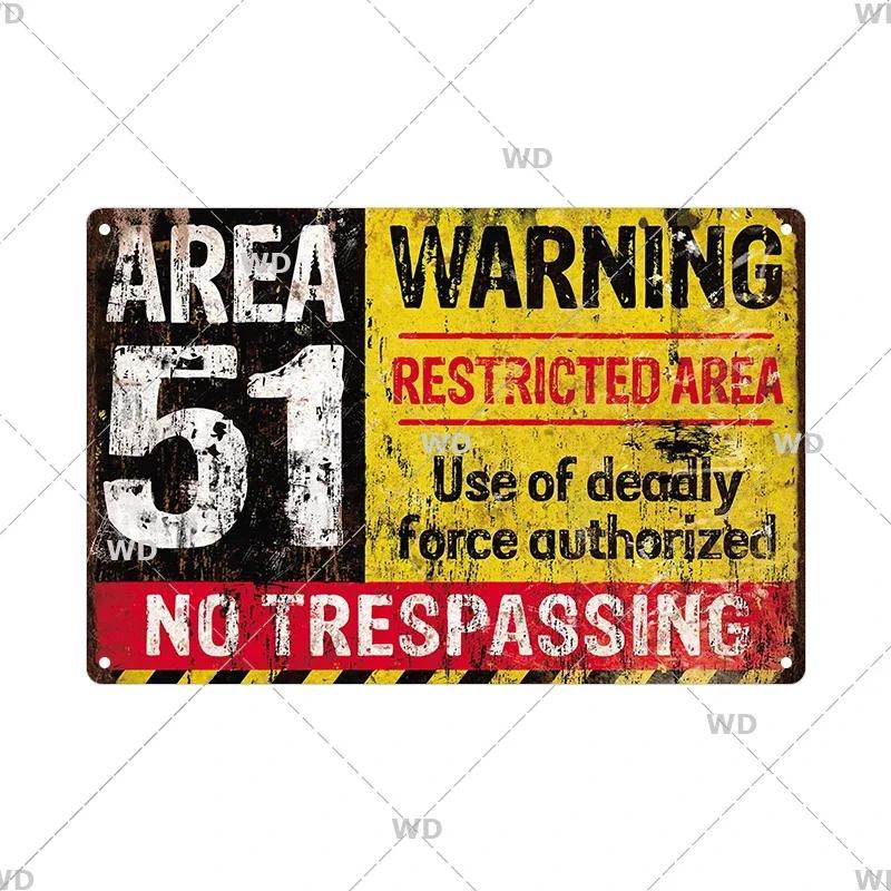 CautionCharm Vintage Metal Plaque - Warn Slogan Design - Great for Door, Factory & Home Wall Decor - Retro Caution Sign Poster