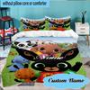 Custom Name Bunny Friends Bing Adventure Bedding Set 3pcs, Bedding Set Including 1pc Duvet Cover And 2pcs Pillowcases for Bedroom, Dormitory Gift