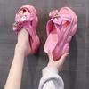 Women's New Summer New Color Bow Thick-soled Muffin Slope Slope Cross Slippers Women's Shoes