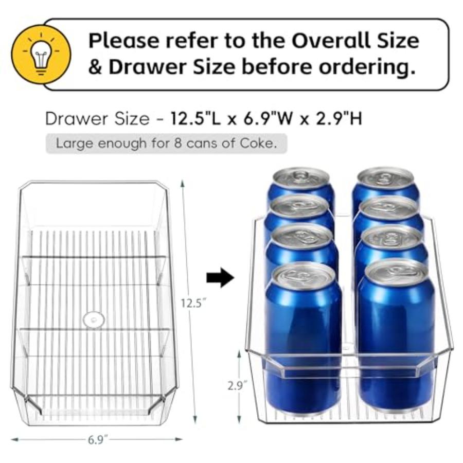 2 Set 2 Tier Clear Organizer with Dividers for Cabinet Shelf Counter - MultiUse Slide-Out Storage Container - Kitchen Pantry Me
