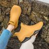 Rutschfeste, einfarbige, flache Regenstiefel für Damen, wasserdichte Slip-On-Gummischuhe, Outdoor-Arbeitsschuhe