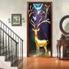 3D Landscape Door Fridge Decoration Stickers Animal Simple Abstract Lines Flowers Wallpaper For Living Room Home Decor Bedroom Art Decals