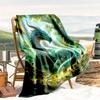 1pc dragon blanket, all season lightweight home office outdoor nap multifunctional blanket