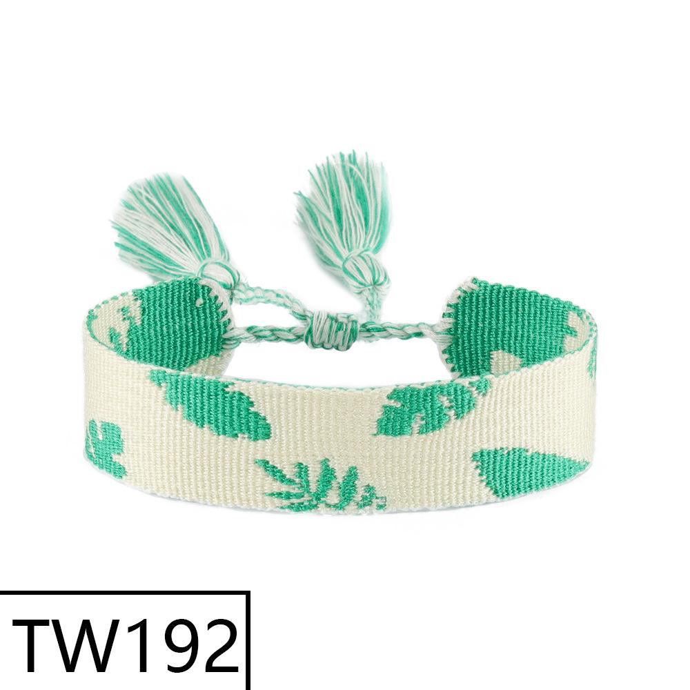 Customizable Handmade Bohemian Tassel Bracelet with Embroidered Logo - European & American Ethnic Friendship Style