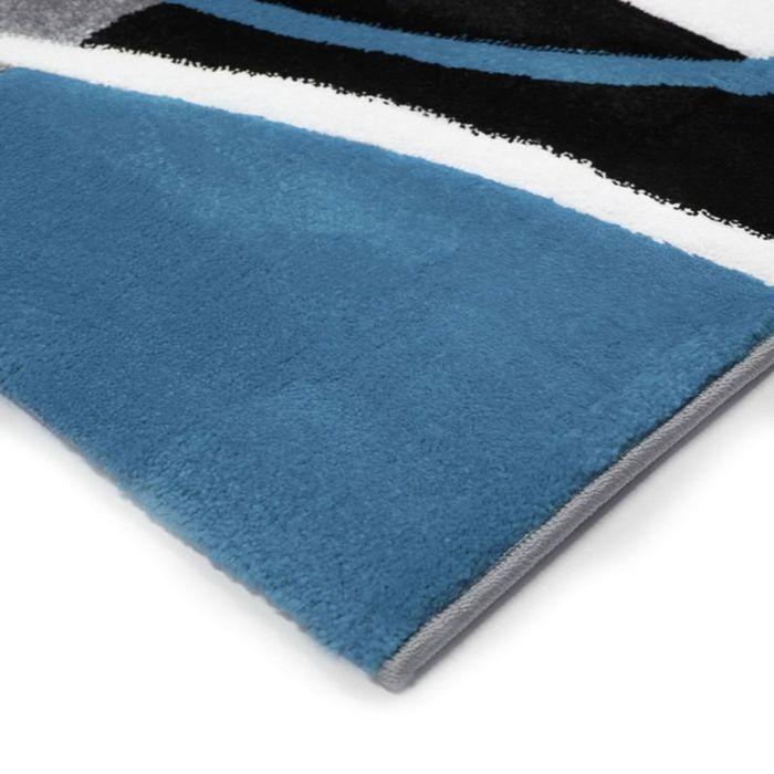 Blue Abstract Pattern Living Room Rug 80x150