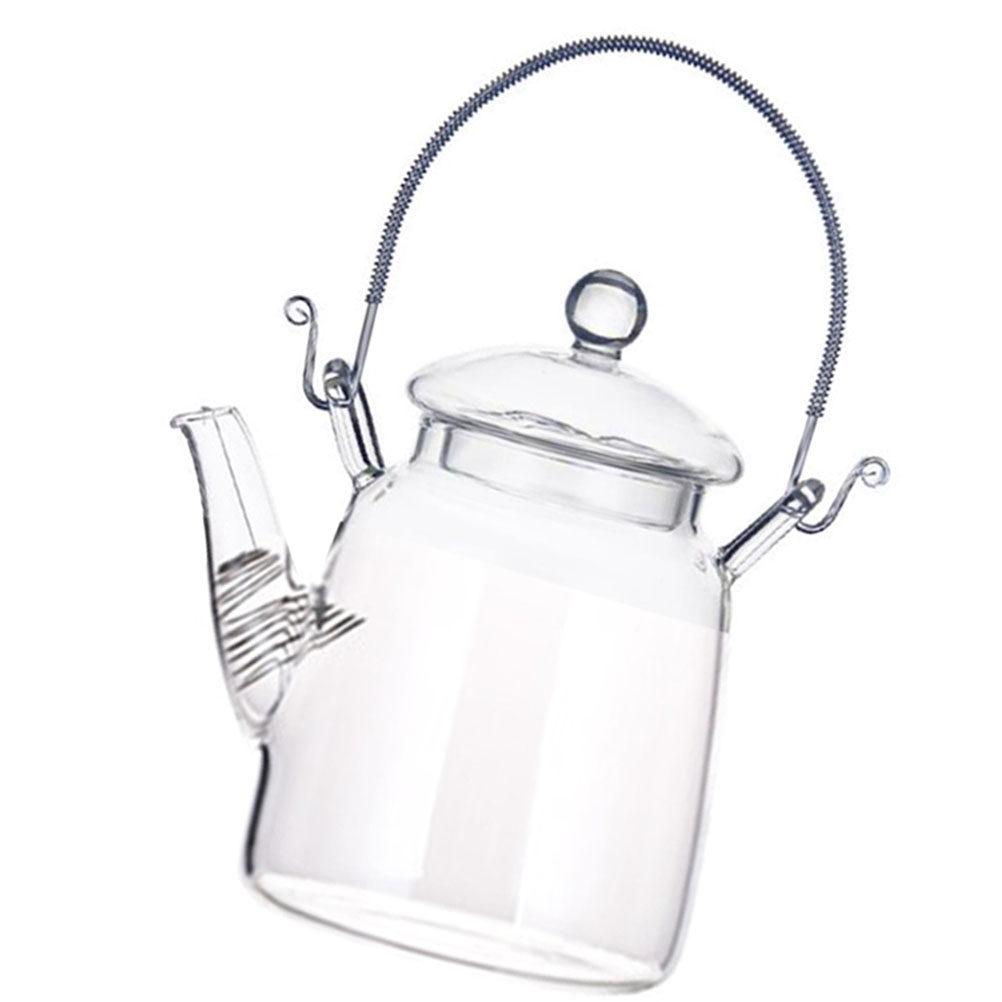 Glass Tea Kettle for Stovetop Induction Heating Transparent Heat-Resistant Tea Brewing Pot Elegant Simple Design Household