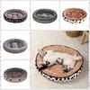 Plush Dog Sleeping Bed Oval Warm Dog Kennel Dog Deep Sleep Mat Cat Cushion Nest  Sleeping