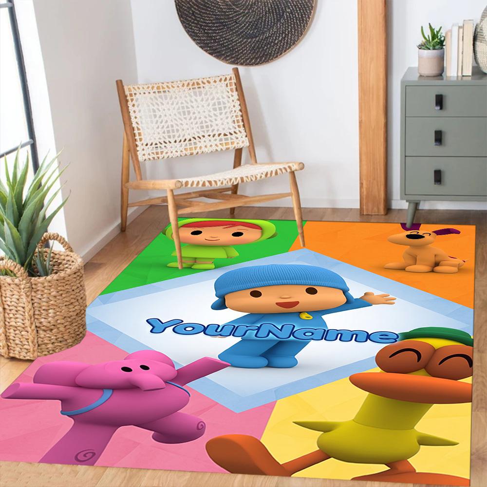Pocoyo Customize Your Name Area Rug Design for Foyer Bedrooms Outdoor Decorate Room Antislip Carpet Office Home Decor