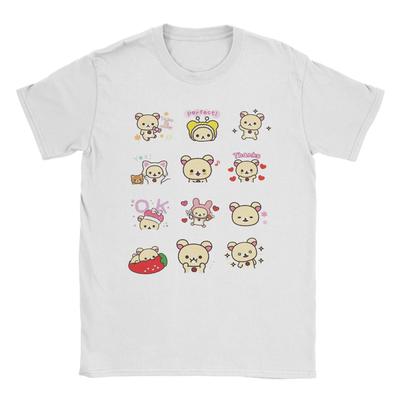 Korilakkuma Cartoon T-Shirt Summer  Vintage T-Shirts 100% Cotton Harajuku Tee Shirt For Men Short Sleeve Casual Clothing