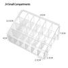 24-Compartment Art Supply Organizer Acrylic Divided Storage Box Holds crayons, brushes, and other items