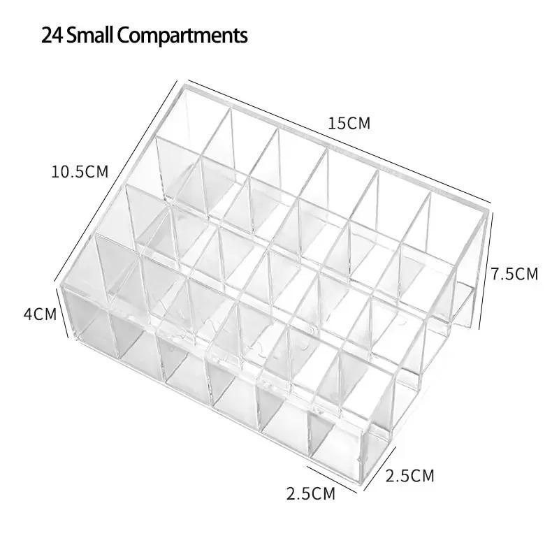 24-Compartment Art Supply Organizer Acrylic Divided Storage Box Holds crayons, brushes, and other items