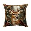 Christmas Reindeer Santa Claus Cushions Pillowcase Polyester Cushion Cover Throw Pillow Sofa Decoration Pillowcover Home Decor