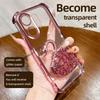 KEYSION Shockproof Plating Phone Case for VIVO V60 5G Clear Soft TPU Glitter Jewelled Swan Kickstand Back Cover for VIVO V60