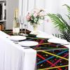 Peryiter 6 Pcs Glow Party Table Runners Plastic Neon Table Runners 14 x 108 Inch Disposable Glow in The Dark Supplies for Neon Birthday Decorations