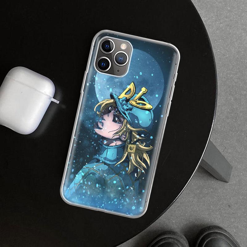 JOJO Anime Cartoon Phone Case Cover For iPhone 11 12 13 Mini 14 15 Plus 16 Pro Max 17 Air 7 8 + SE Art Customized Fundas 11 12 1