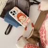 Embroidered Nara Mitsuhide Leather Wrist Strap Soft Shell Suitable for iPhone 17 Apple Mobile Phone Case 16 15 14 13 12 Pro Max